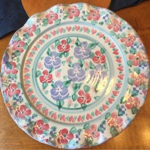 Hand painted large PLATTER SIGNED BY SUSAN LEADER SPONGEWARE 1302”